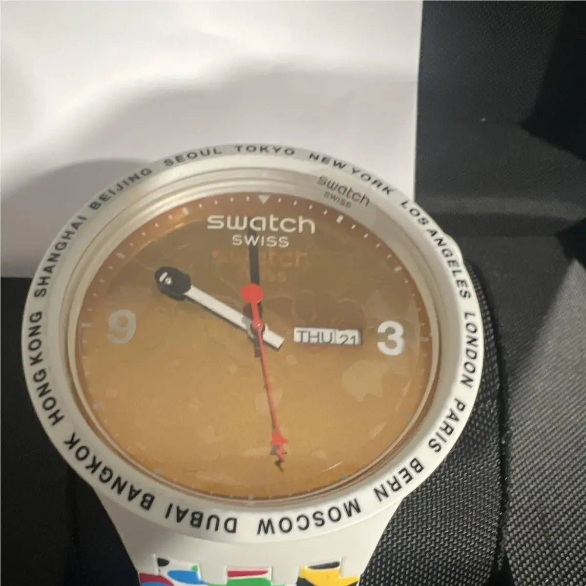 Swatch x A Bathing Ape Quartz Day/date White Plastic Case Camo Strap Box
