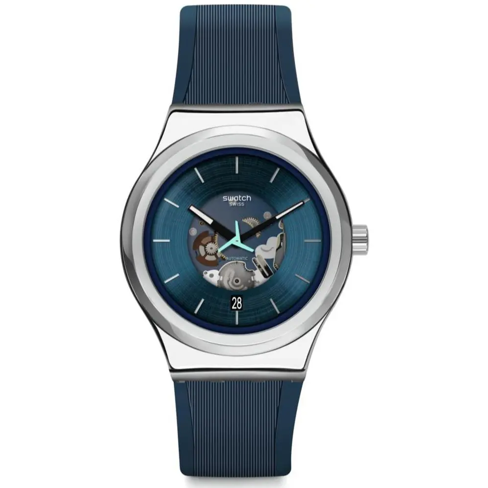 Swatch Irony Blurang Automatic Skeleton Quartz Watch Sistem51 Model YIS430