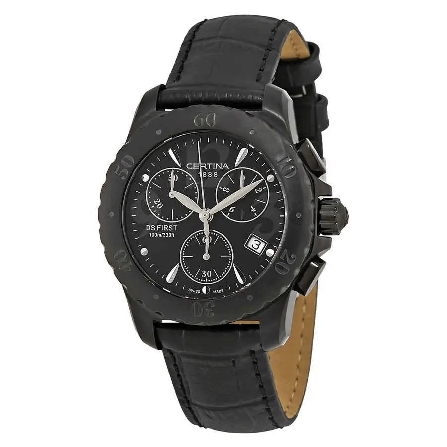 Certina DS First Chronograph Quartz Black Dial Ladies Watch C538.7084.46.61