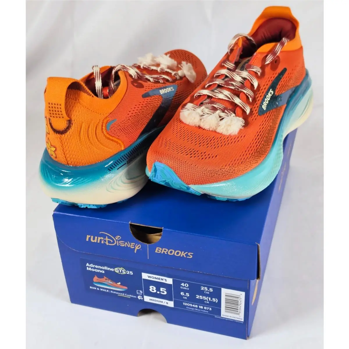 Women`s 8.5 D Medium Brooks X Run Disney Adrenaline Gts 25 Moana 2026 Shoes