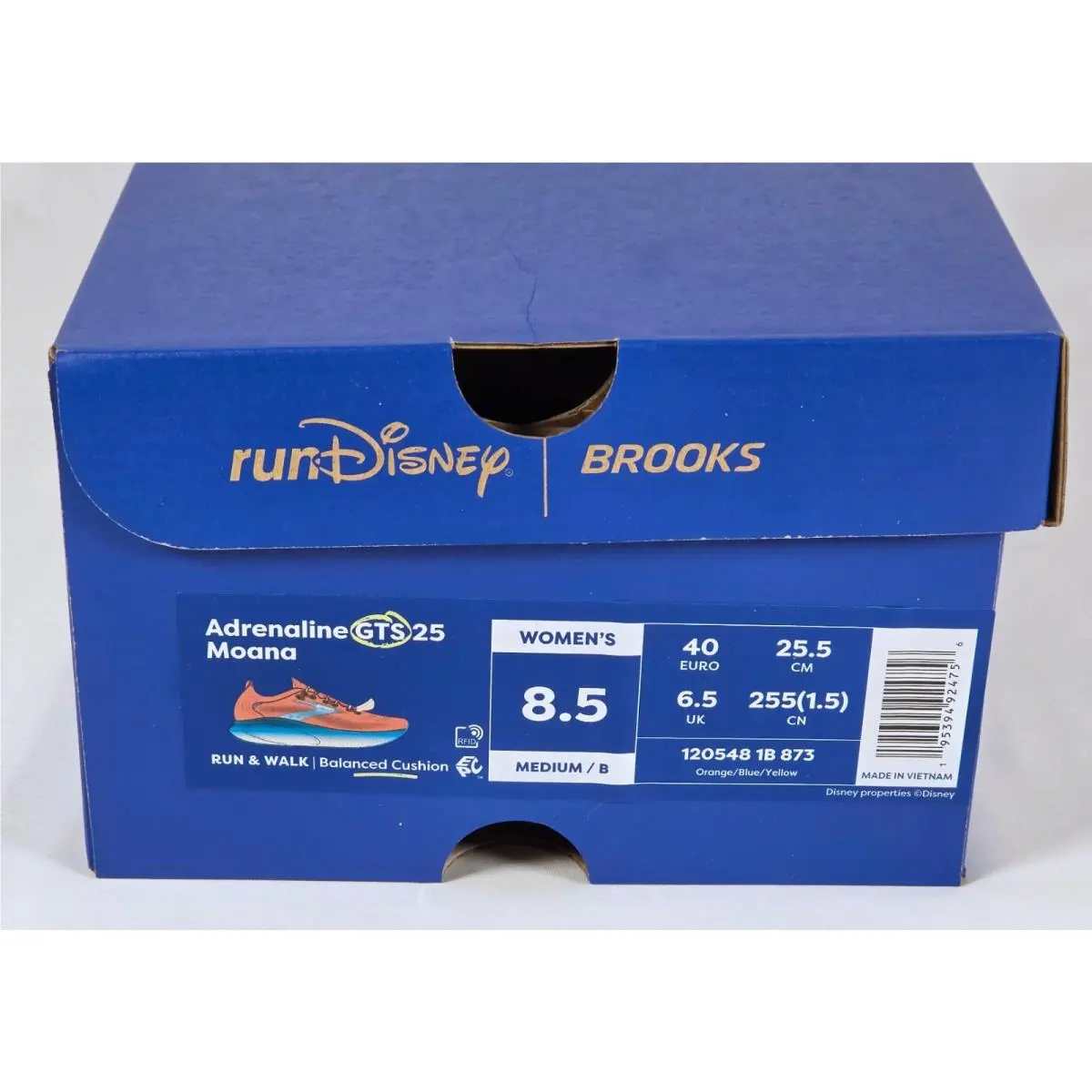 Brooks shoes - Adrenaline GTS 25 Moana Run Disney - Orange / Blue / Yellow (UPC: 195394924756) 0