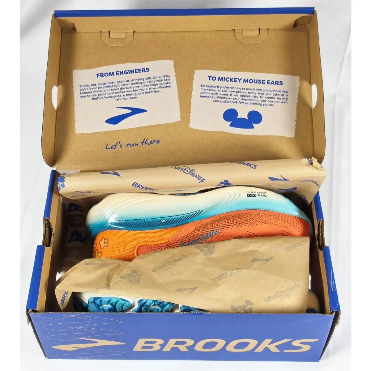 Brooks shoes - Adrenaline GTS 25 Moana Run Disney - Orange / Blue / Yellow (UPC: 195394924756) 1
