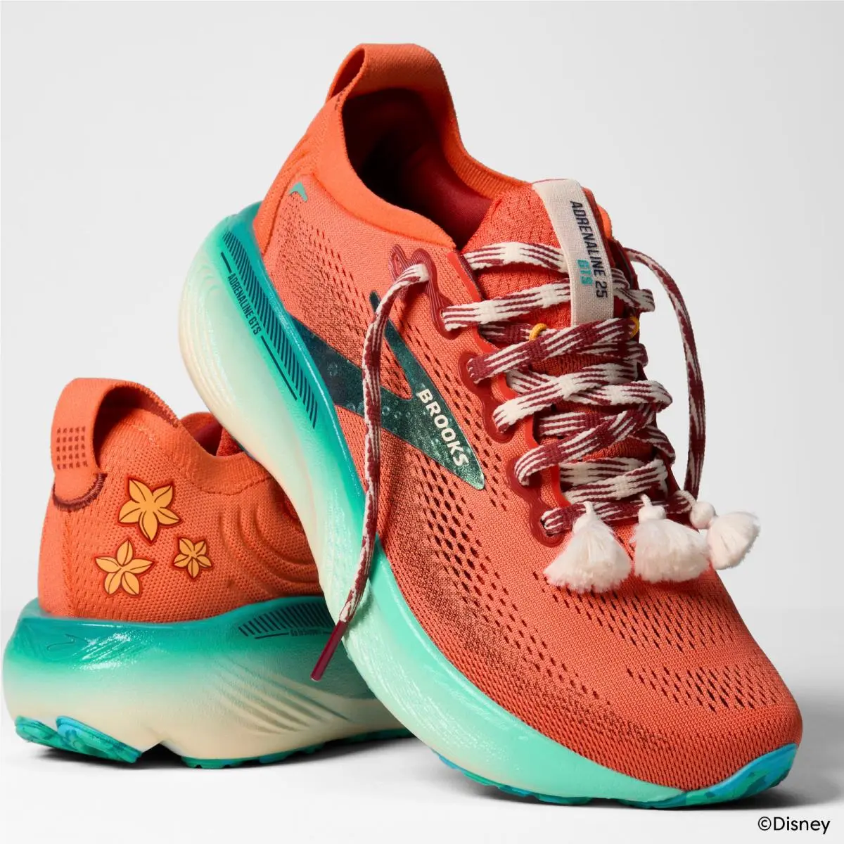 Brooks shoes - Adrenaline GTS 25 Moana Run Disney - Orange / Blue / Yellow (UPC: 195394924756) 3