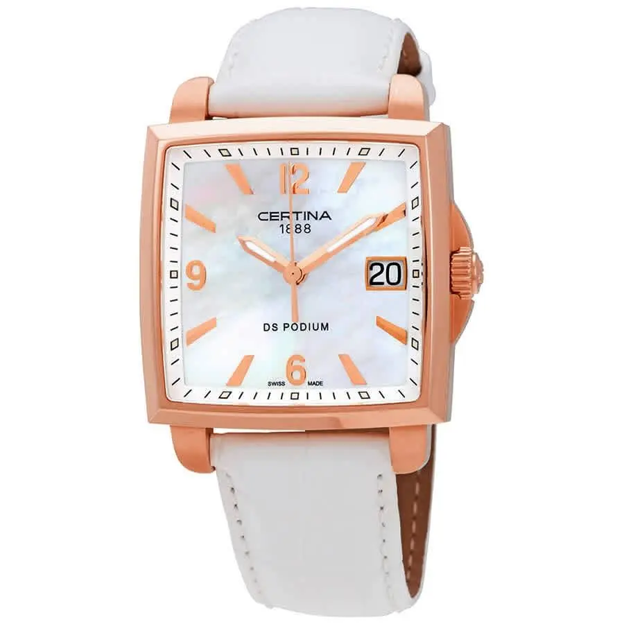 Certina C001.310.36.117.00 DS Podium Square White Mop Dial 32 mm Women`s Watch