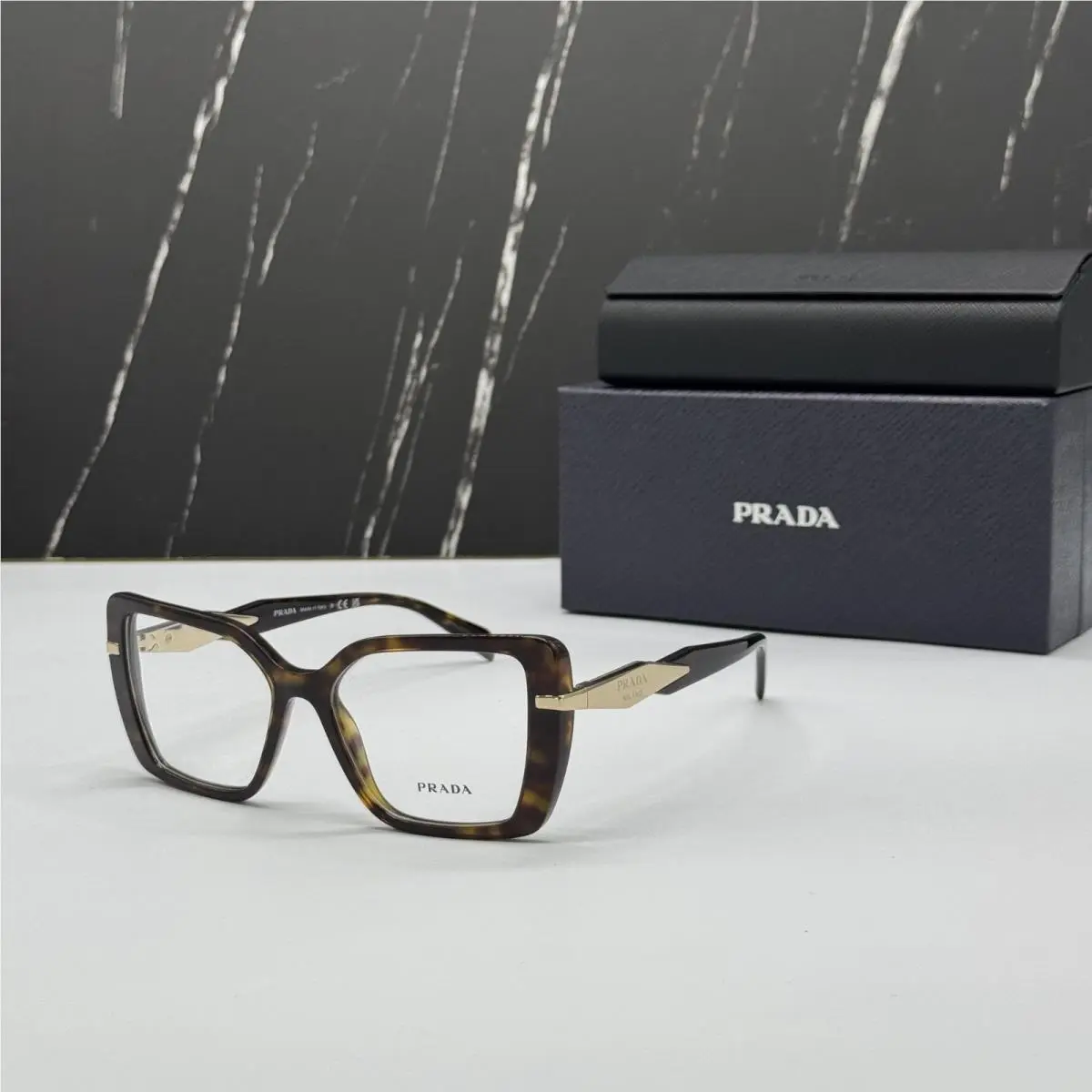 Prada PR03ZV 2AU1O1 Havana Brown Butterfly Women Eyeglasses PR 03ZV