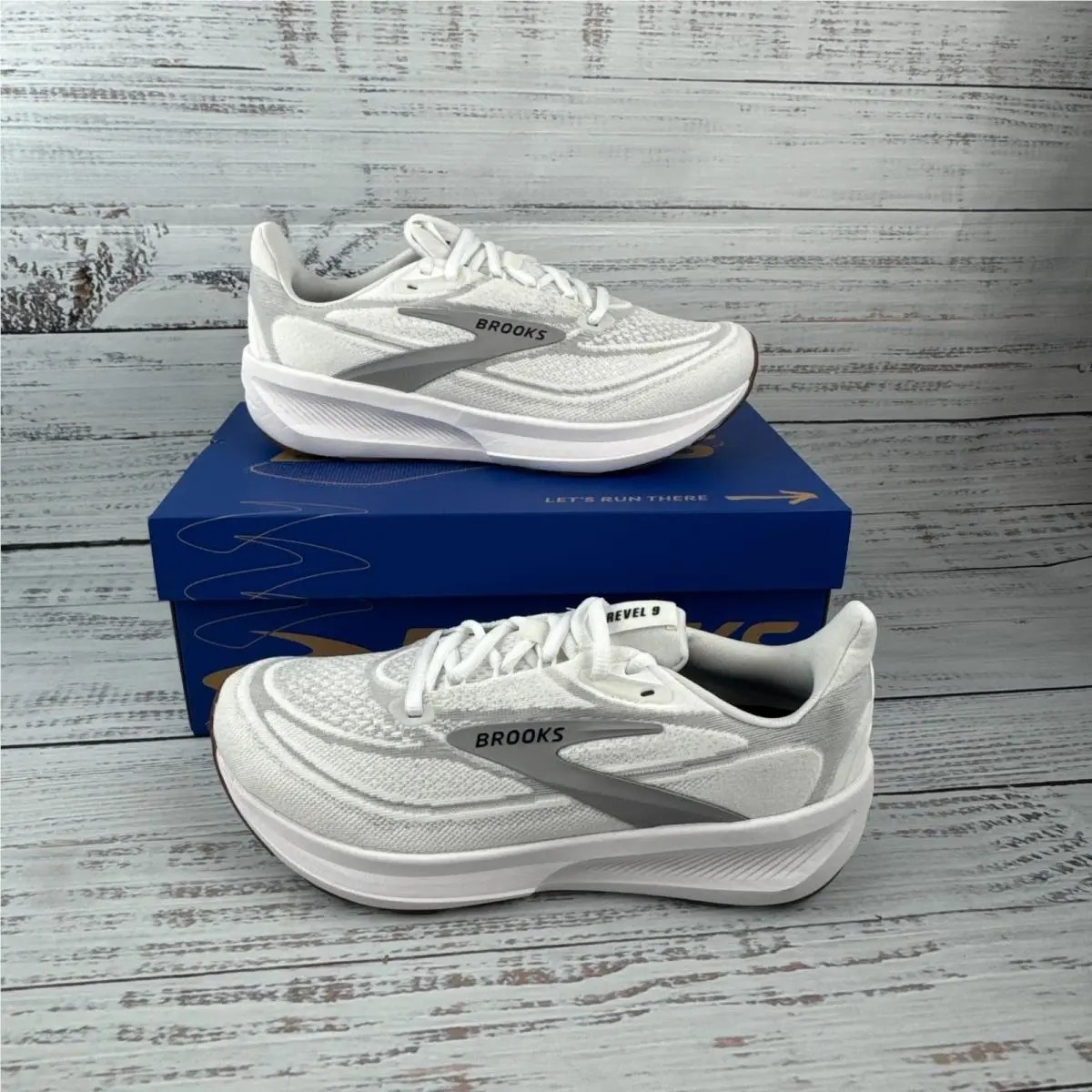 Brooks Revel 9 Women US 8 B Running Shoes White Grey Black