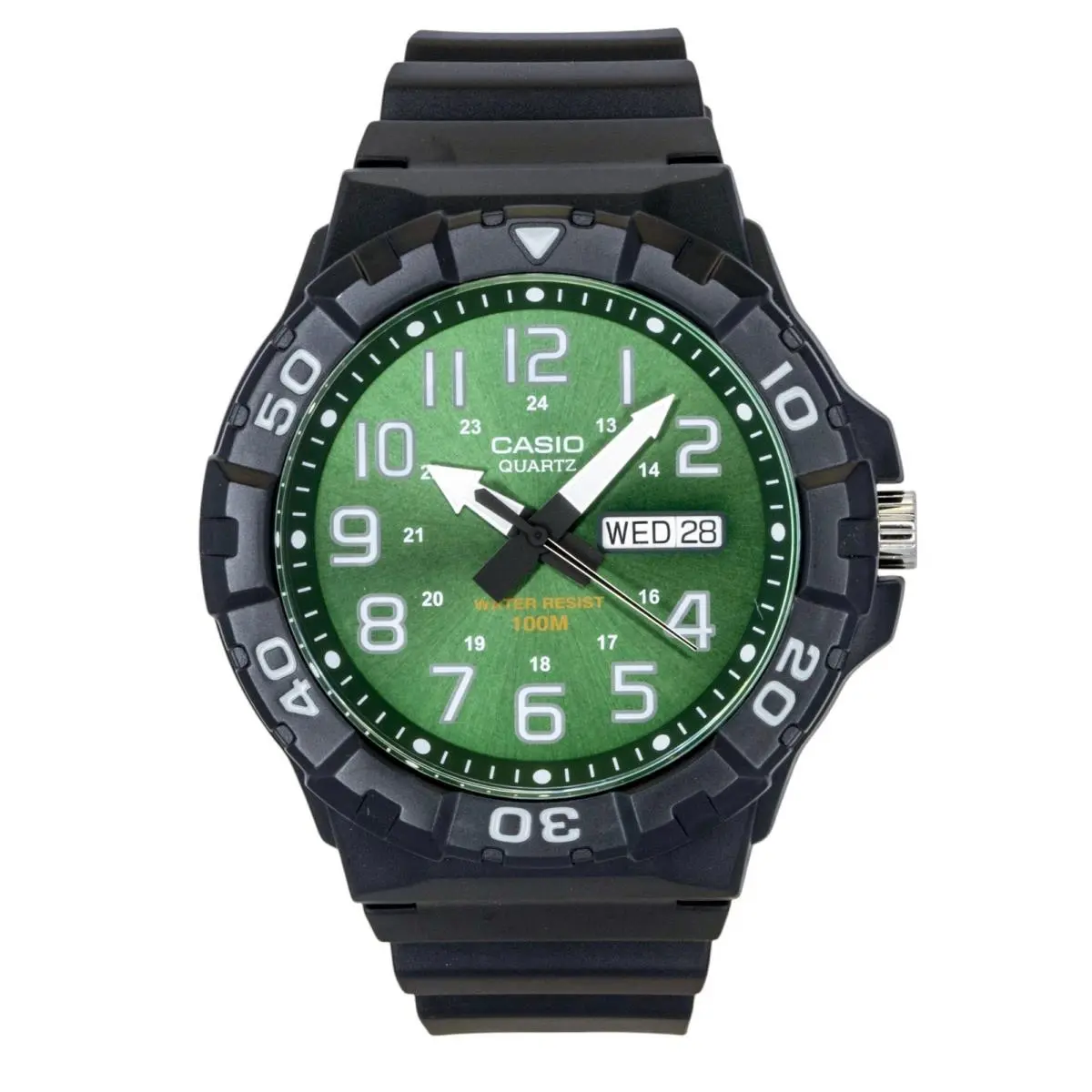 Analog Resin Strap Green Dial Quartz MRW-210H-3BV 100M Men`s Watch by Casio