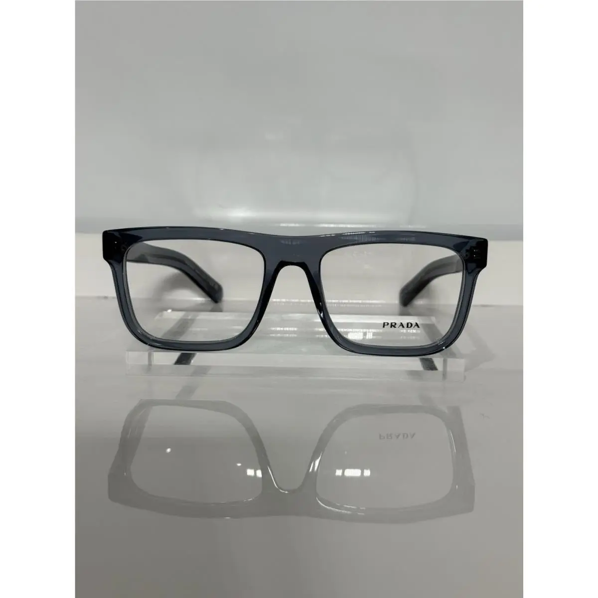 Prada VprC03 17T-1O1 Transparent Blue Acetate Unisex Eyeglasses 55mm