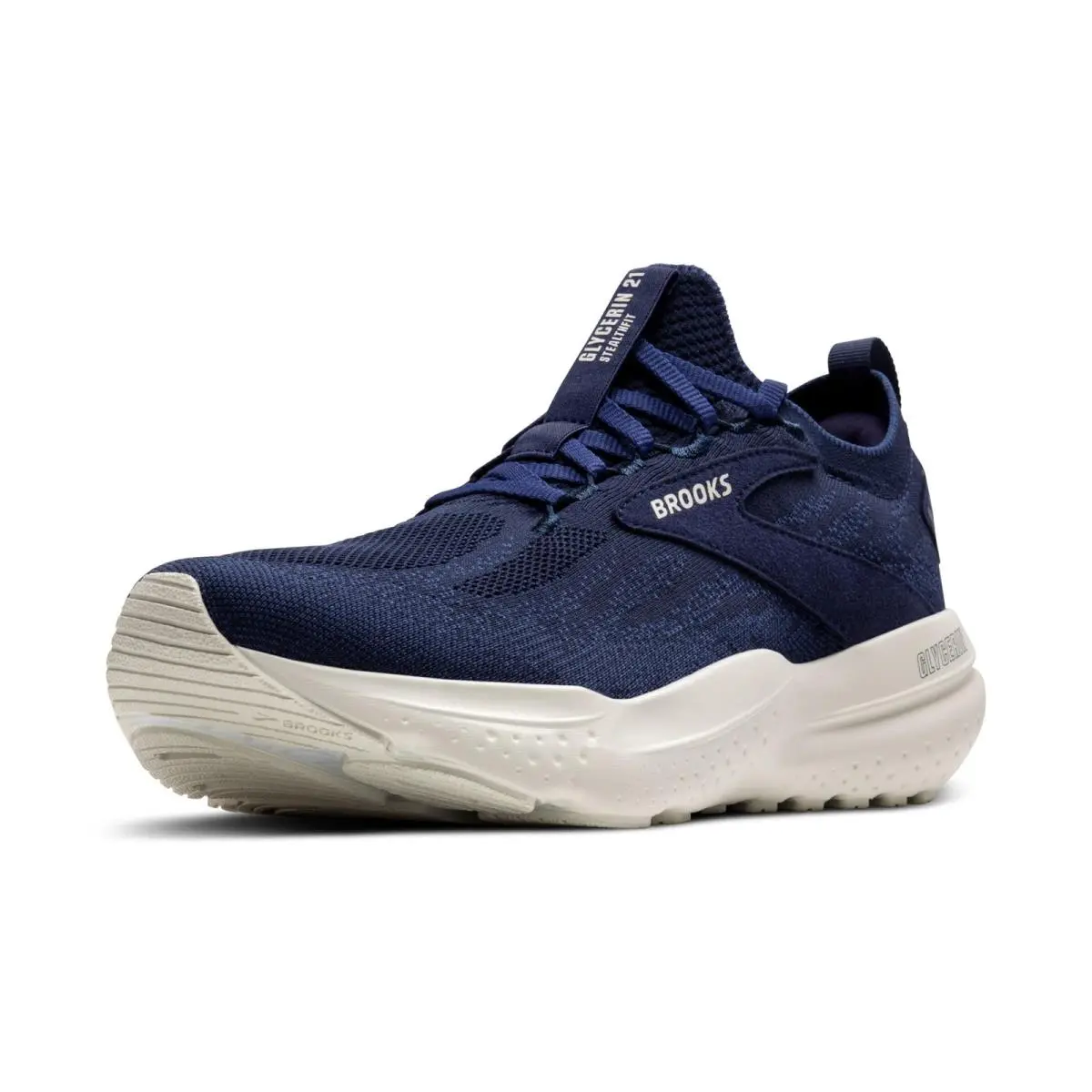 Brooks Mens Glycerin Stealthfit 21 Neutral Running Shoe - Peacoat/blueprint/onyx