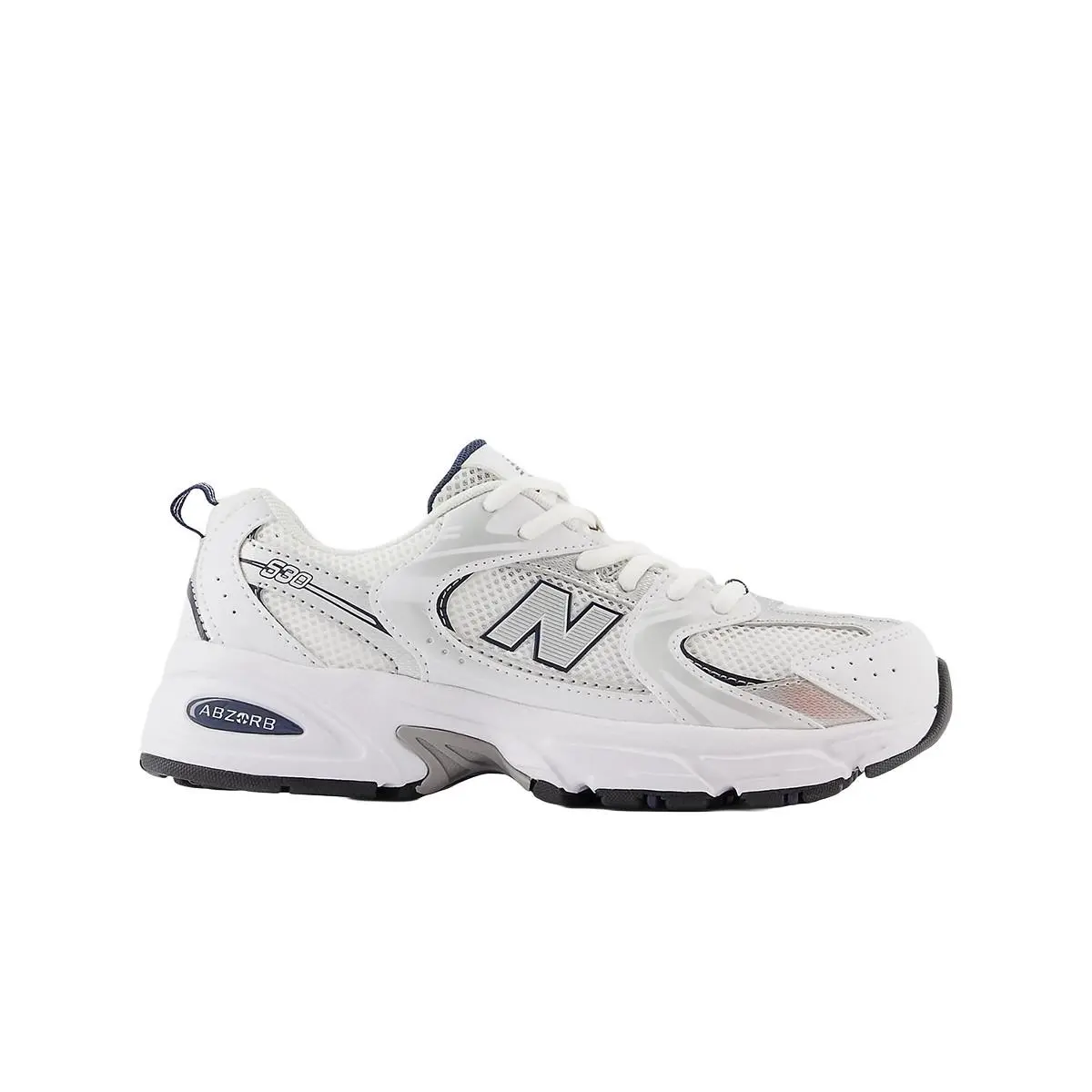 New Balance shoes - White/Natural Indigo/Silver Metallic 5