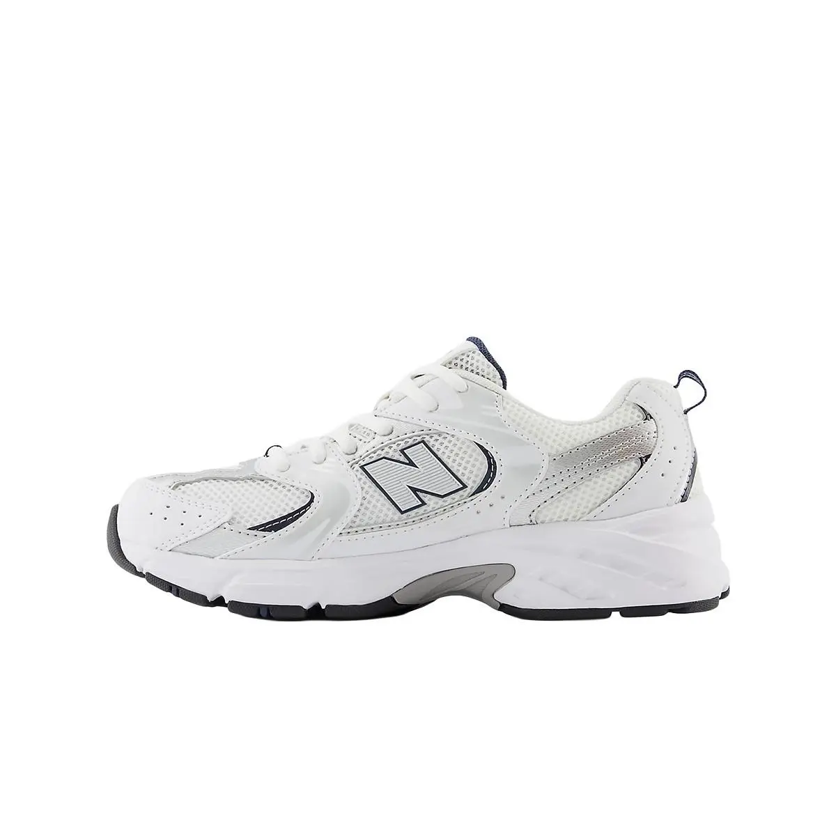 New Balance shoes - White/Natural Indigo/Silver Metallic 7