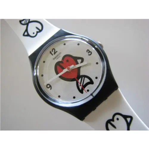 Fishy-fishy Whimsical Fish Heart Design Swatch with Silicone Band-nib