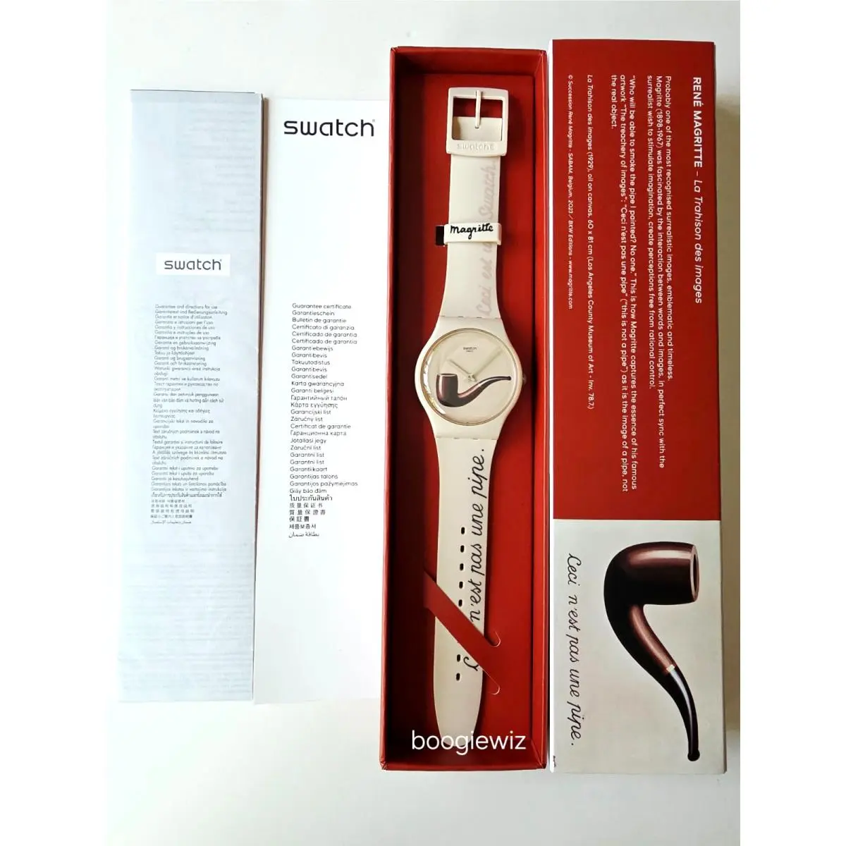 Rene Magritte Watch SO29Z124 LA Trahison Des Images/pipe by Swatch