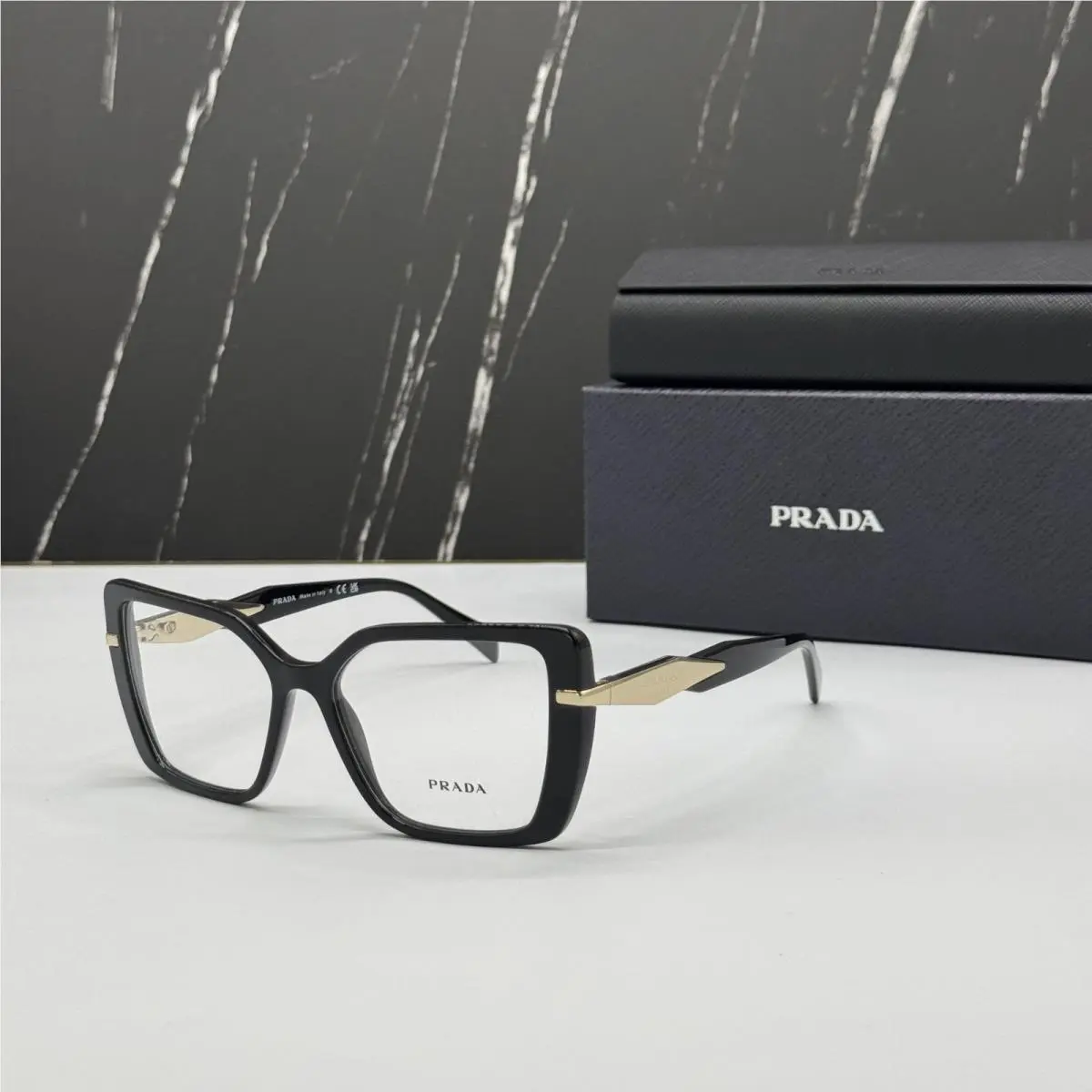 Prada PR03ZV 1AB1O1 Black Butterfly Women Eyeglasses PR 03ZV