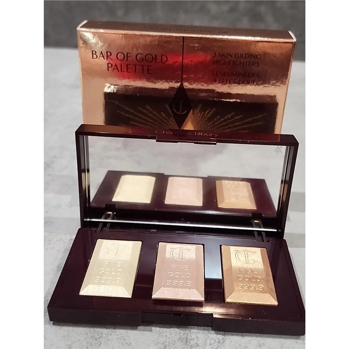 Charlotte Tilbury Bar of Gold Highlighting Palette Highlighter Trio