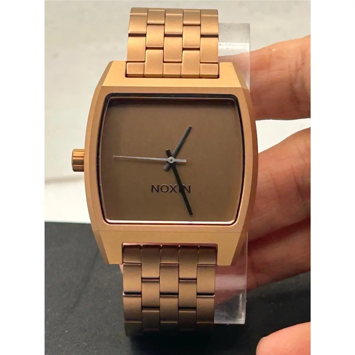 Time Tracker Quartz Matte Copper/gunmetal Wristwatch Stainless Steel Band by Nixon