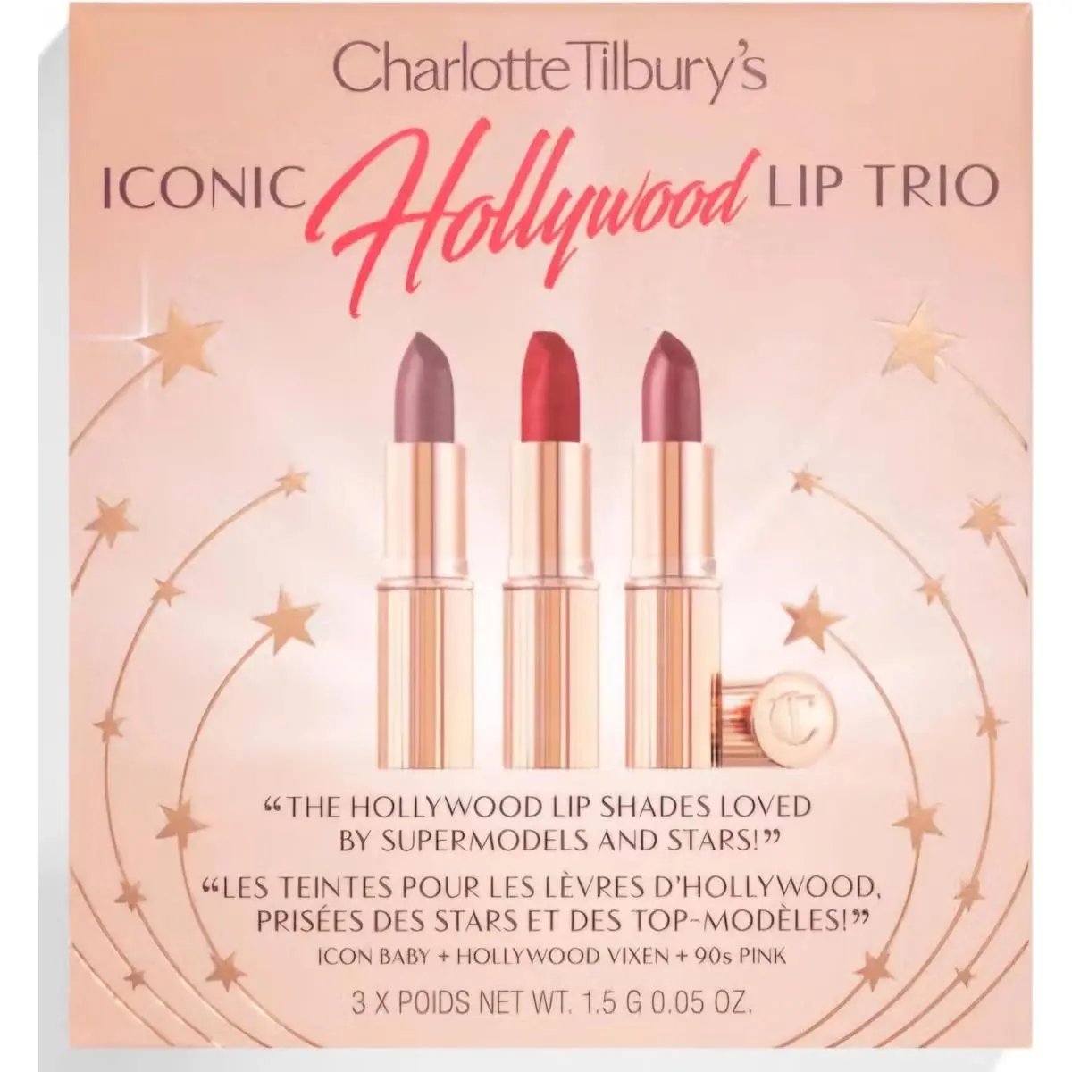 Charlotte Tilbury Iconic Mini Lip Trio Kit Pillow Talk Set 3x0.03oz