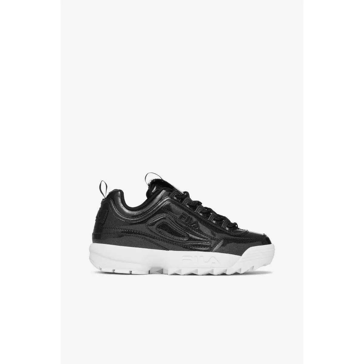 Fila Women`s Disruptor 2 Shine Metallic Black/white/black - 5XM02337-021 Black/