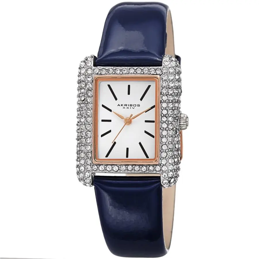 Akribos Xxiv Quartz Crystal White Dial Ladies Watch AK1068BU