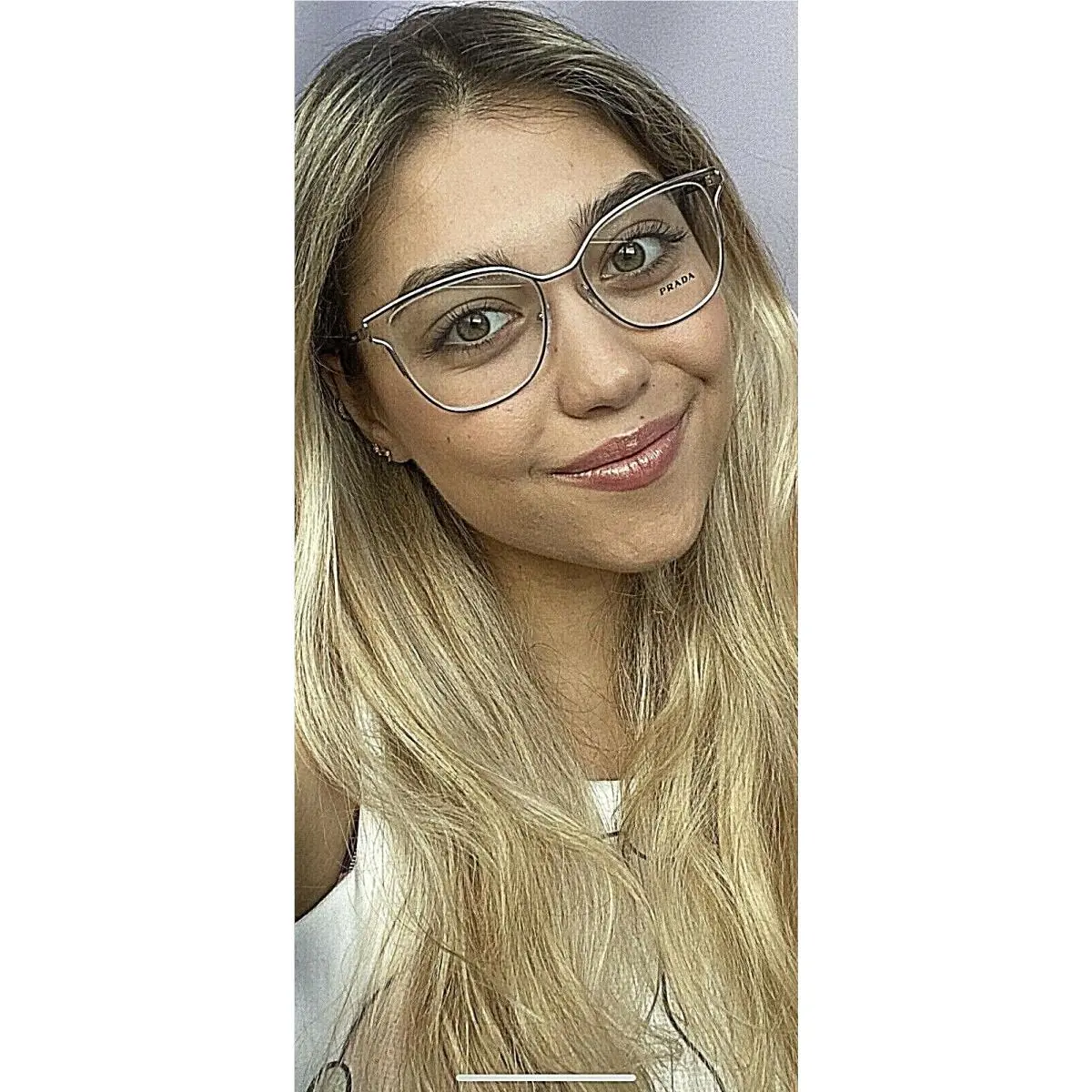 Prada Vpr 54U 1BC-1O1 53mm Silver Oversized Women`s Eyeglasses Frame