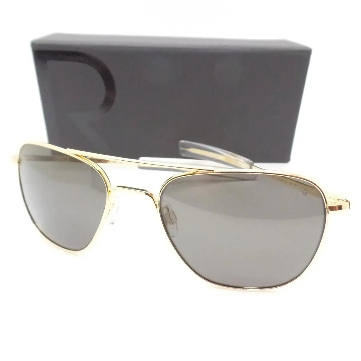 Randolph Engineering Aviator 23k Gold Bayonet Polarized Grey Sunglass AF008 52MM