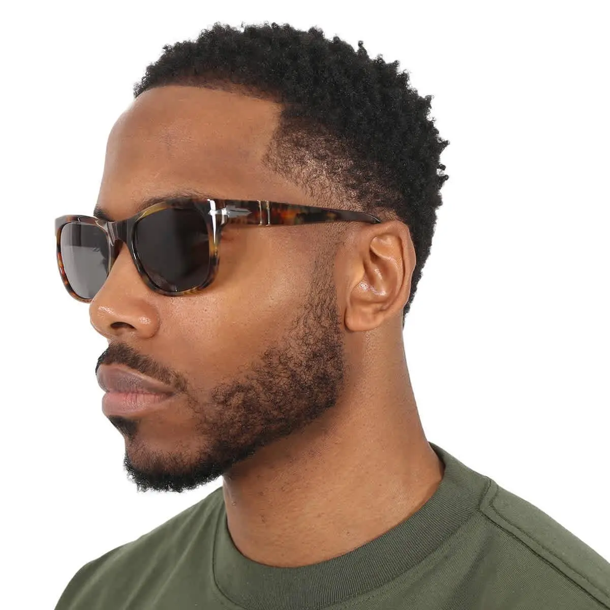 Polarized Black Square Unisex Sunglasses PO3313S 108/48 55 PO3313S 108/48 by Persol