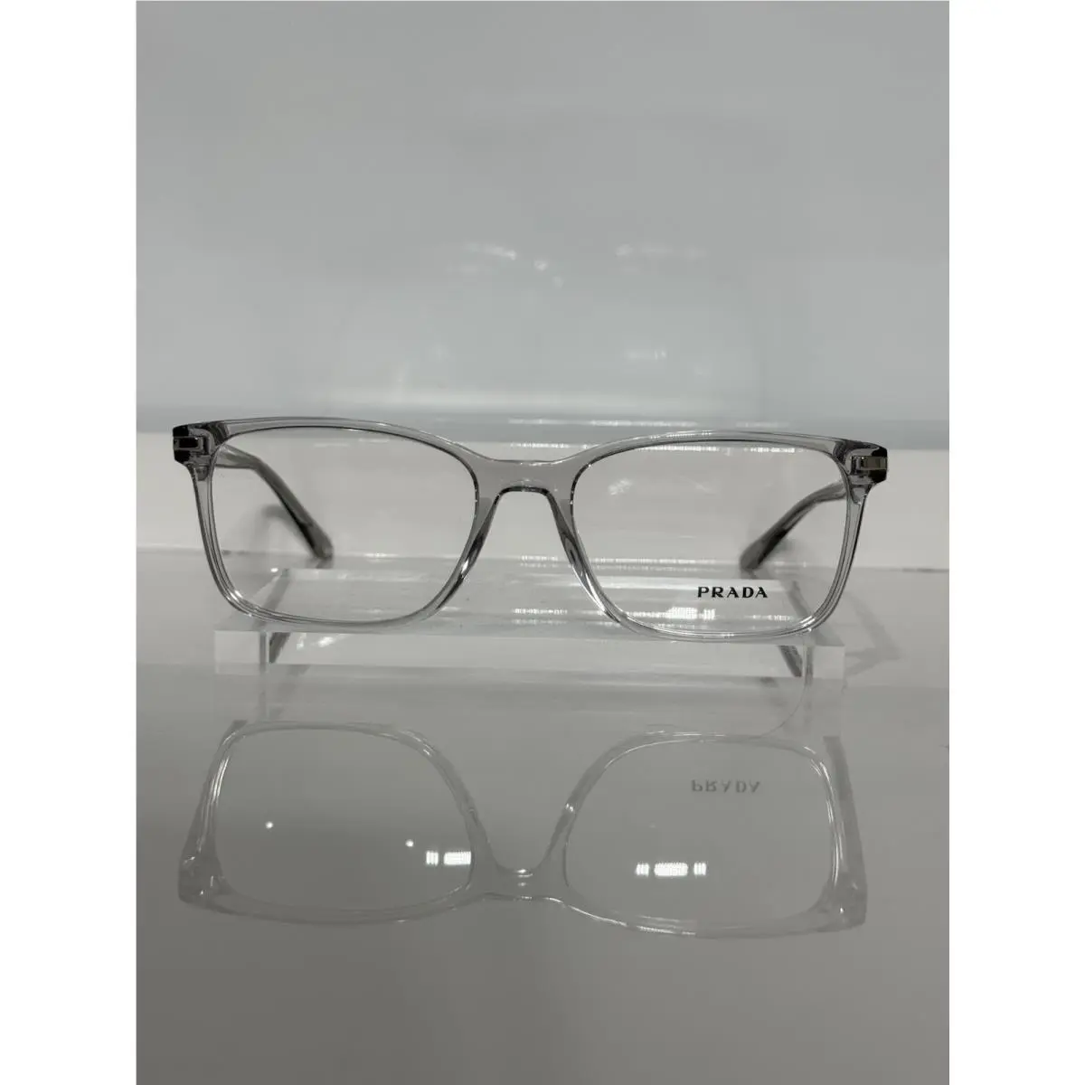 Prada Vpr14w U43-1O1 Crystal Gray Acetate Unisex Eyeglasses 56mm