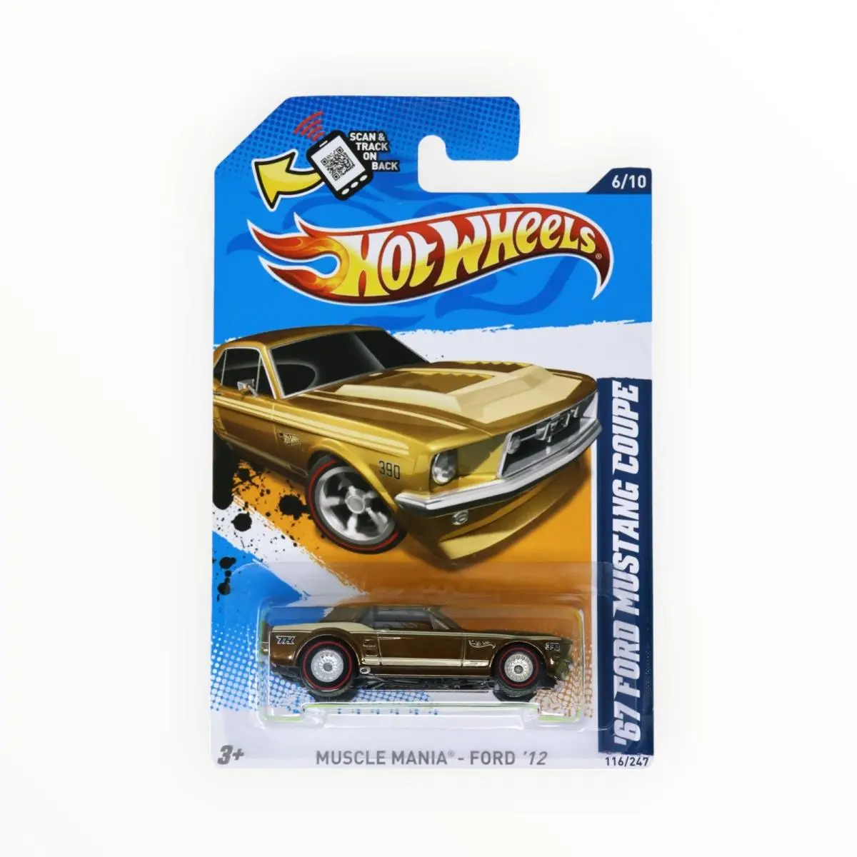 Hot Wheels `67 Ford Mustang Coupe 116/247 - Super Treasure Hunt - 2012 A