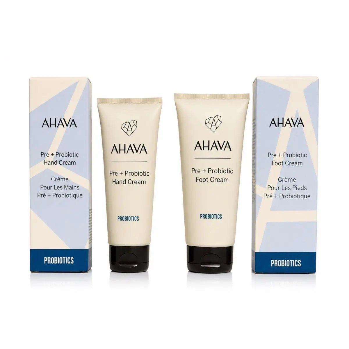 Ahava Pre + Probiotic Hand Cream Foot Cream Set 3.4 fl oz / 100ml Each