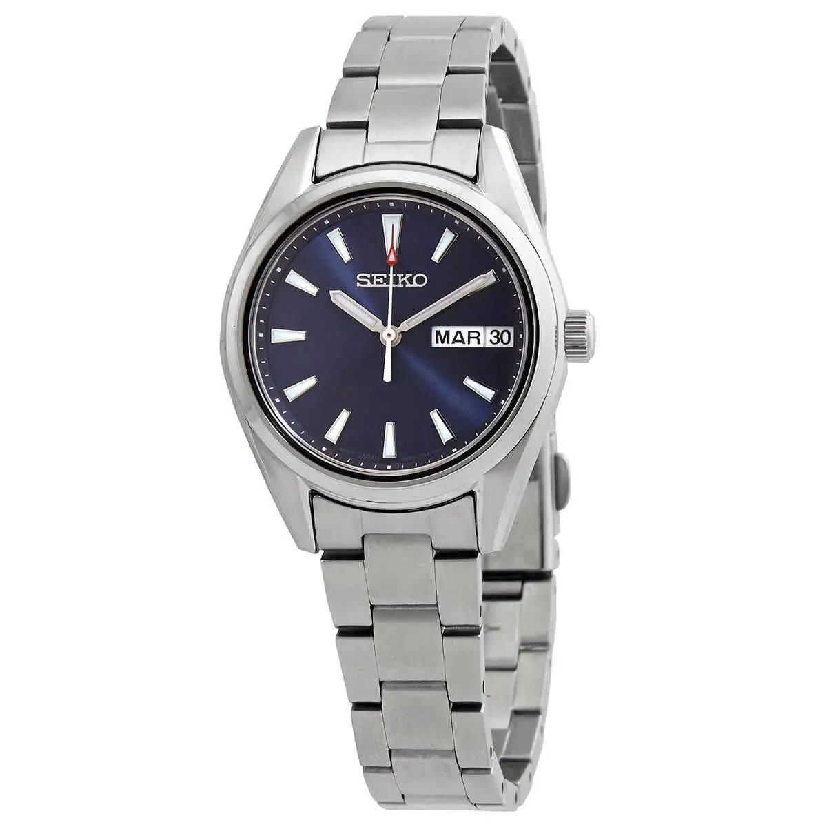 Seiko Neo Classic Quartz Blue Dial Ladies Watch SUR353P1 - Blue, Dial: Blue, Band: Silver