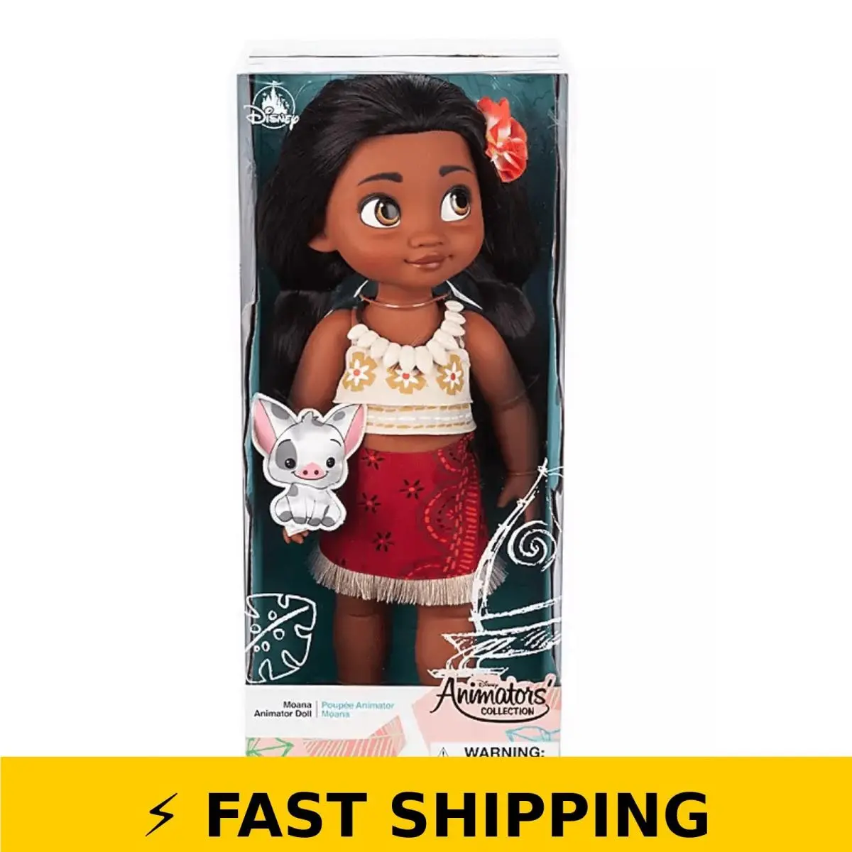 Disney Moana Animators` Collection Doll with Pua