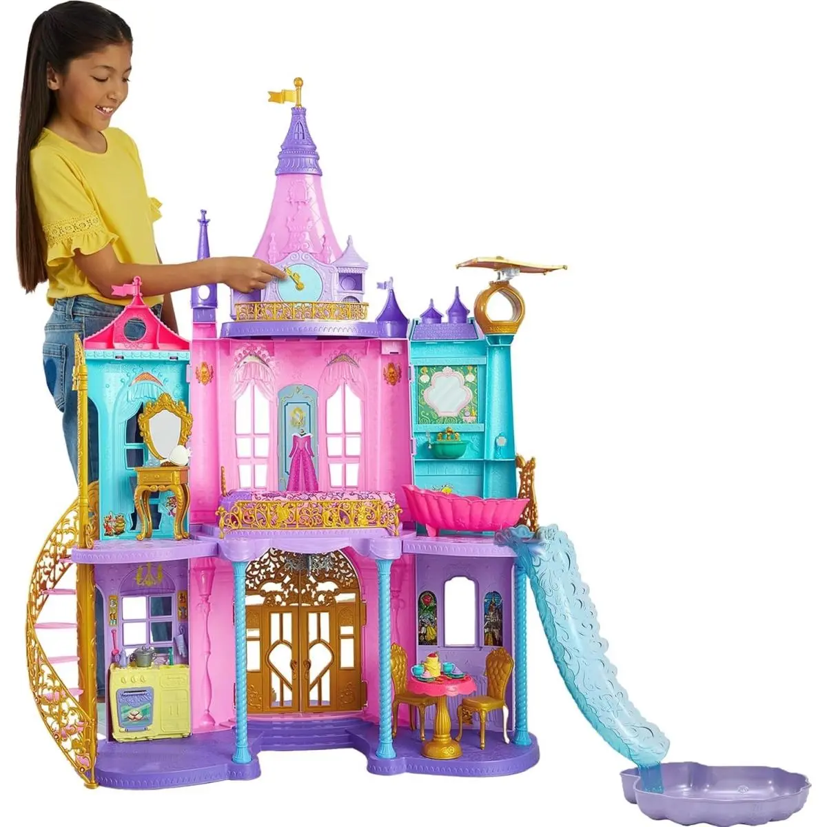 Disney Princess Ultimate Castle 4 Ft Tall w/ Lights Sounds Includes 3 Levels