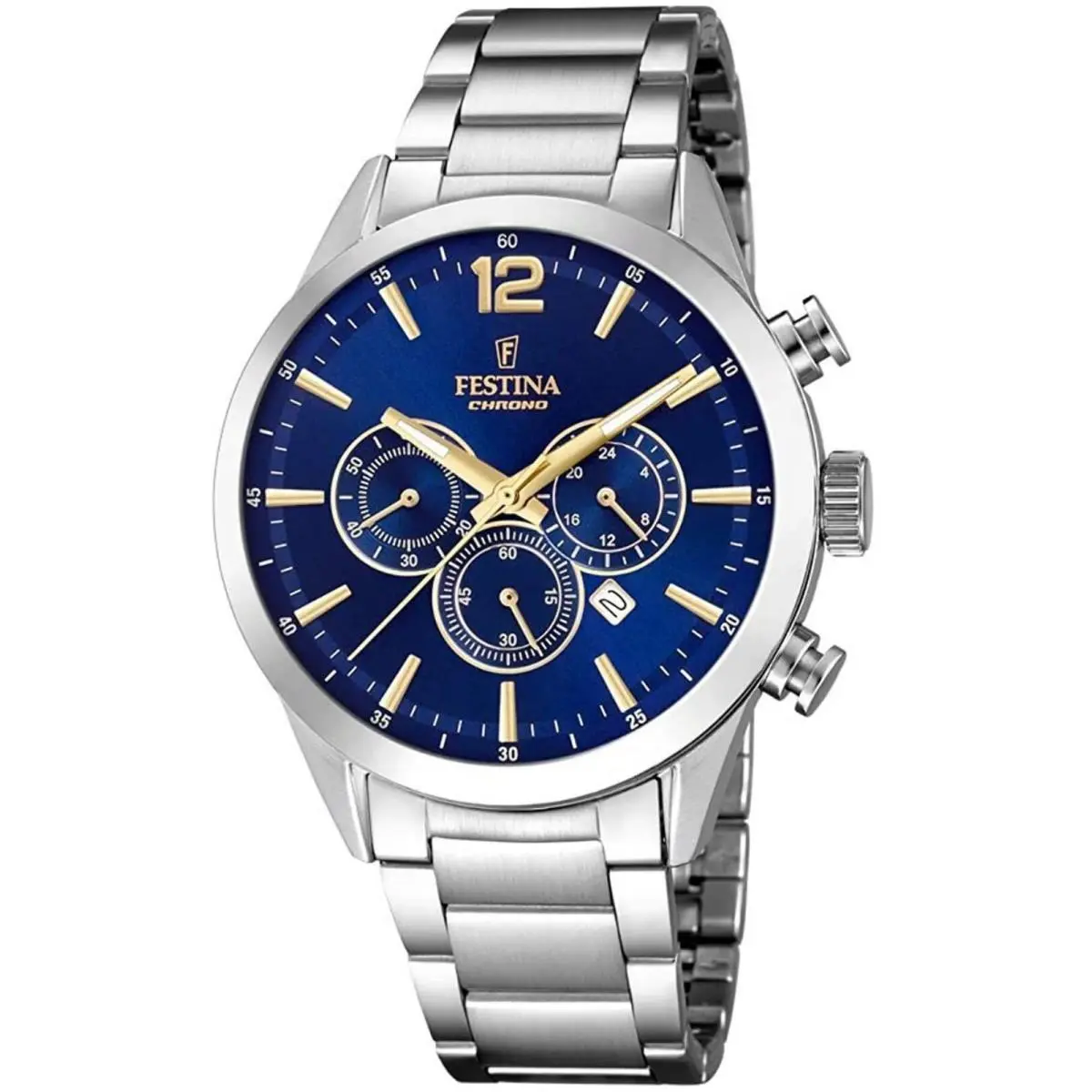 Festina Timeless Chrono Blue / Stainless Steel Blue Dial Wristwatch F20343-2