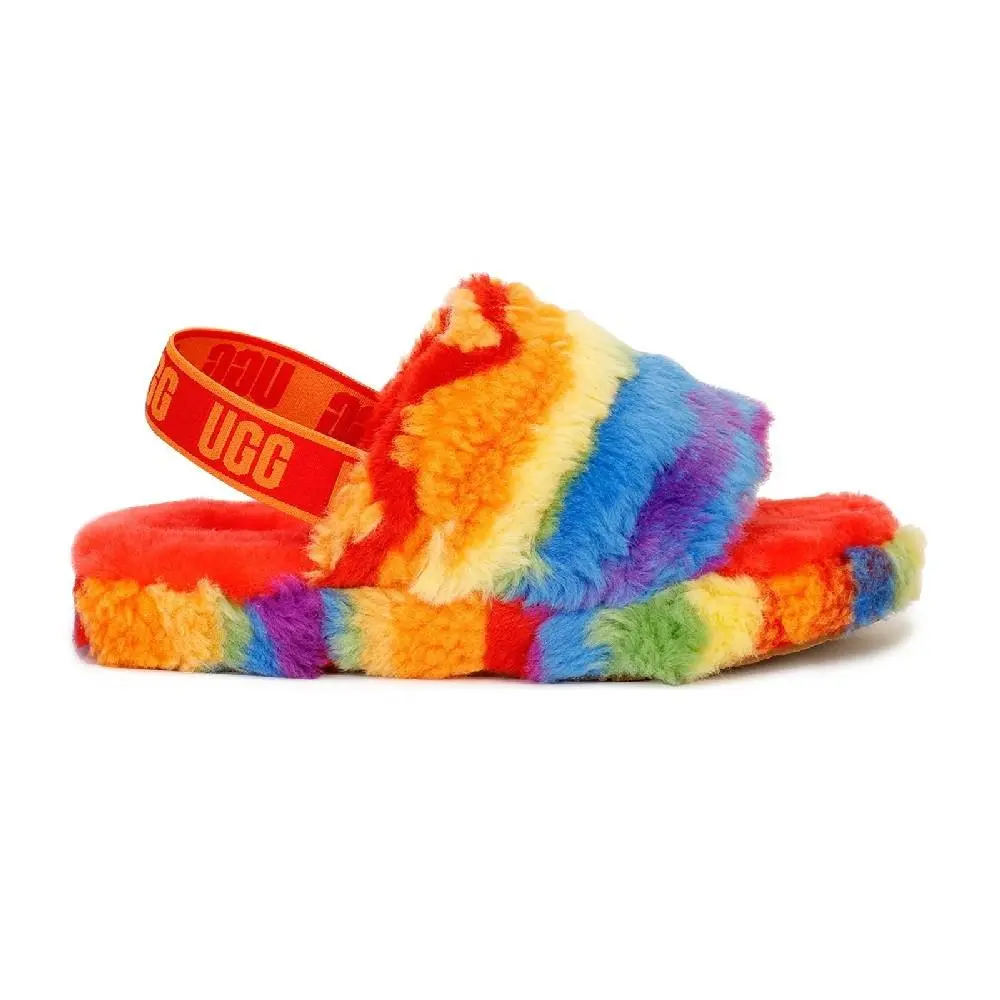 Big Kid`s and Little Kid`s Ugg Fluff Yeah Rainbow Stripes 1119840K-RSTR