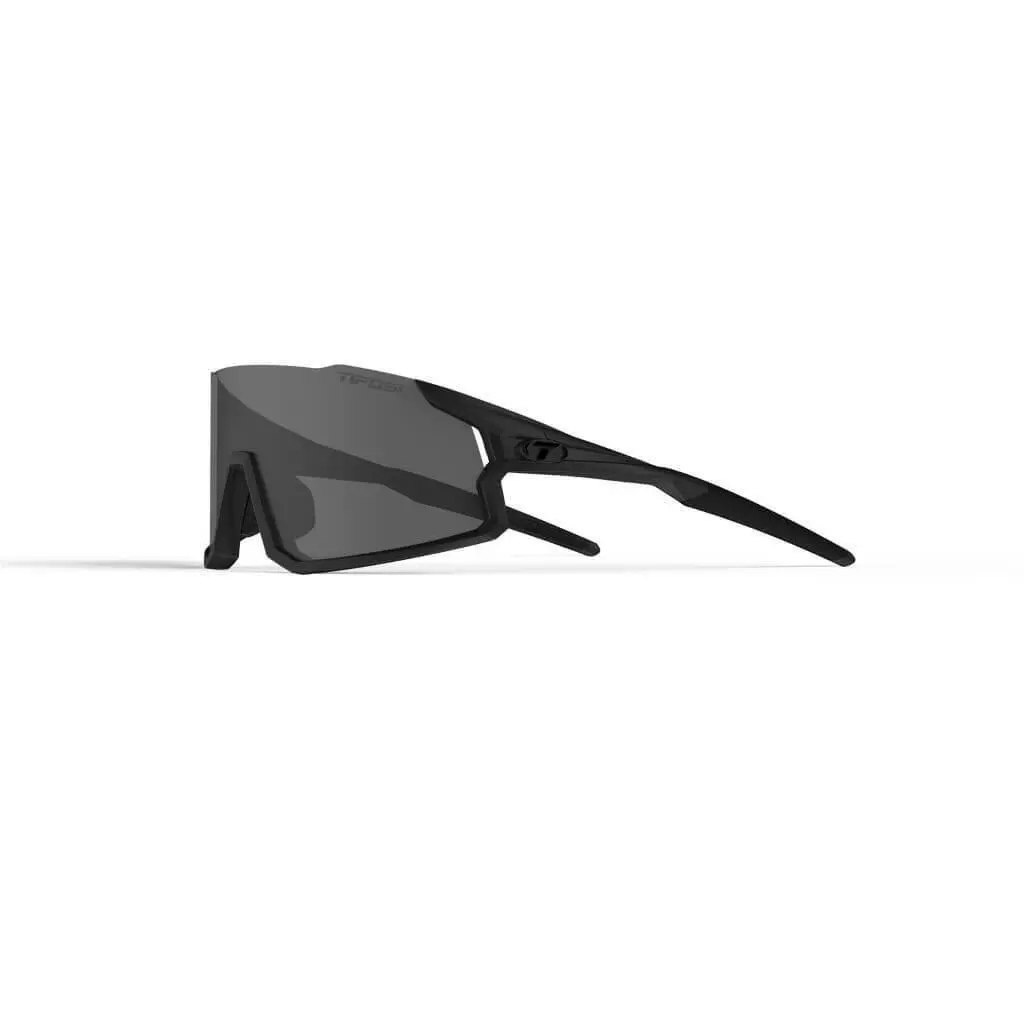 Optics Stash Sunglasses Interchangeable Lenses BlackOut w/Smoke + AC Red + Clear by Tifosi