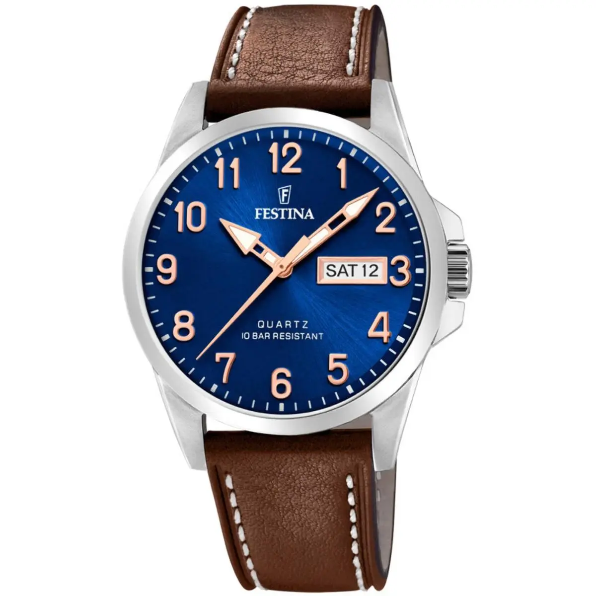 Festina Classic Blue Dial, Brown Leather Strap Classic Blue Dial Brown Leather Strap Wristwatch F20358-B