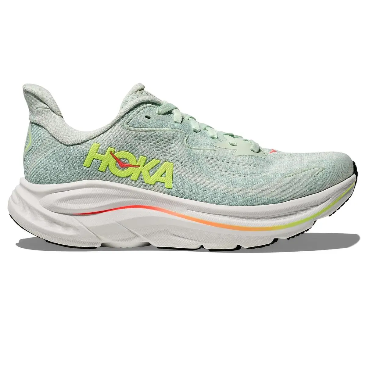 Hoka shoes - Sea Glass/Neon Flame 9