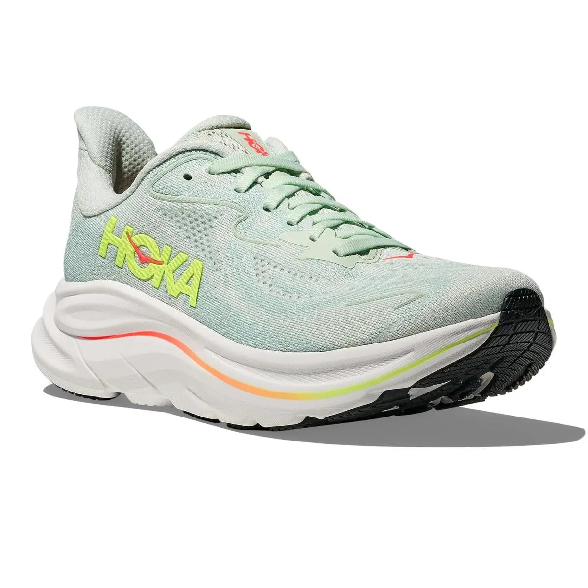 Hoka shoes - Sea Glass/Neon Flame 5