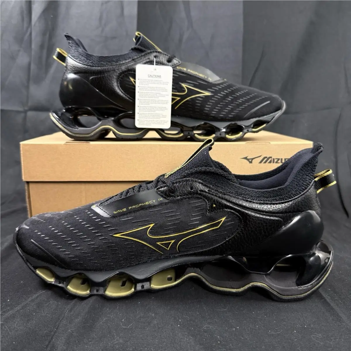 Mizuno shoes - Wave Prophecy 14 - Wave Prophecy - J1GC250052 - Black, Gold 0