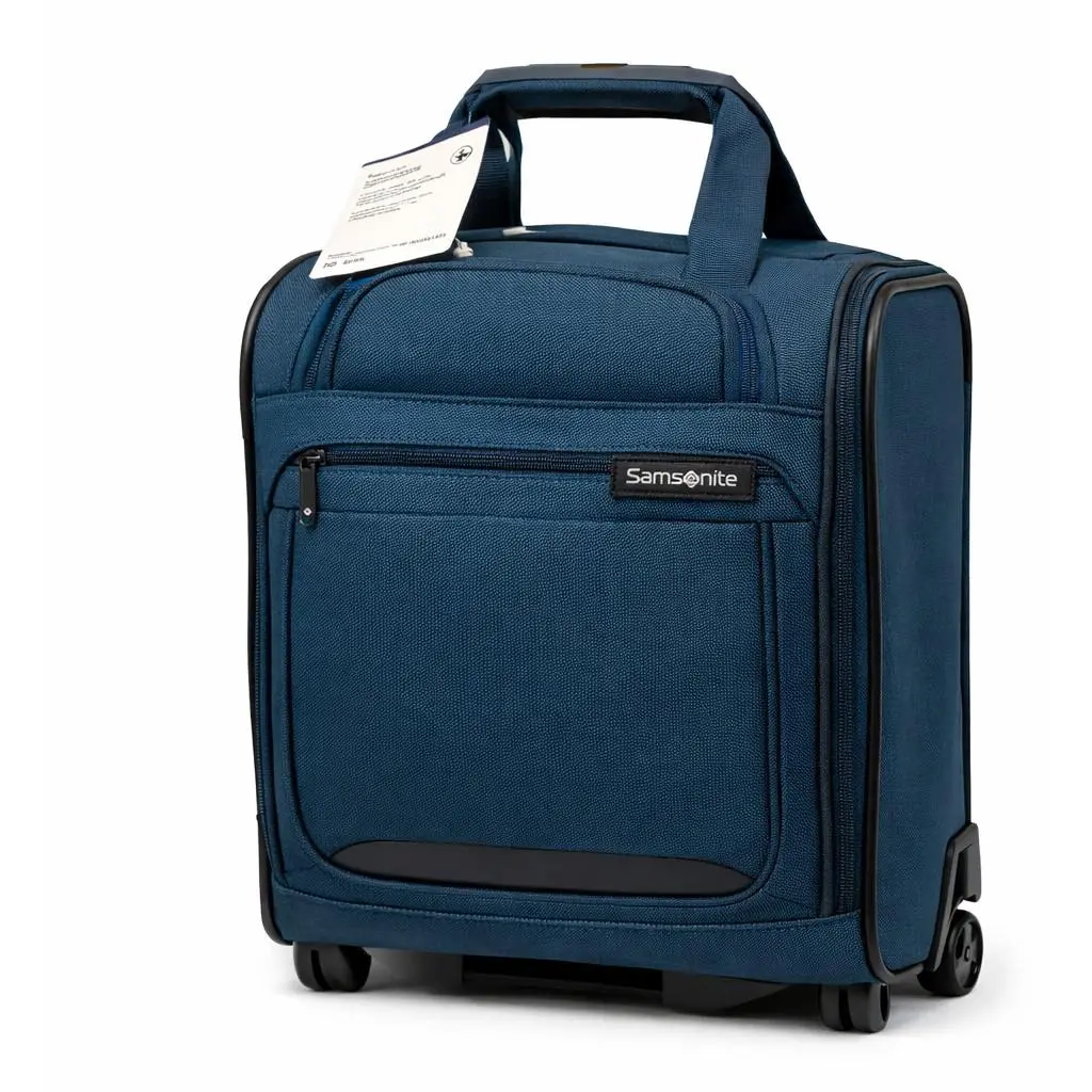 Samsonite Underseat Carry On Luggage Rolling Travel Bag Teal Spinner