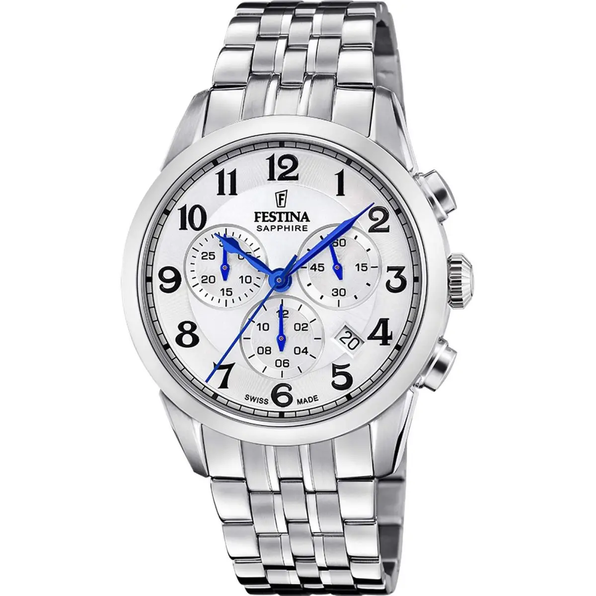 Festina Chronograph Silver / Stainless Steel | Silver Dial Chronograph Silver / Stainless Steel Silver Dial Wristwatch F20040-1