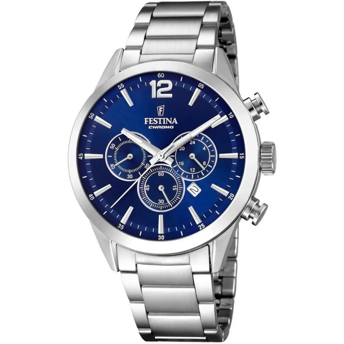 Festina Timeless Chronograph Blue / Stainless Steel Blue Dial Wristwatch F20343-7