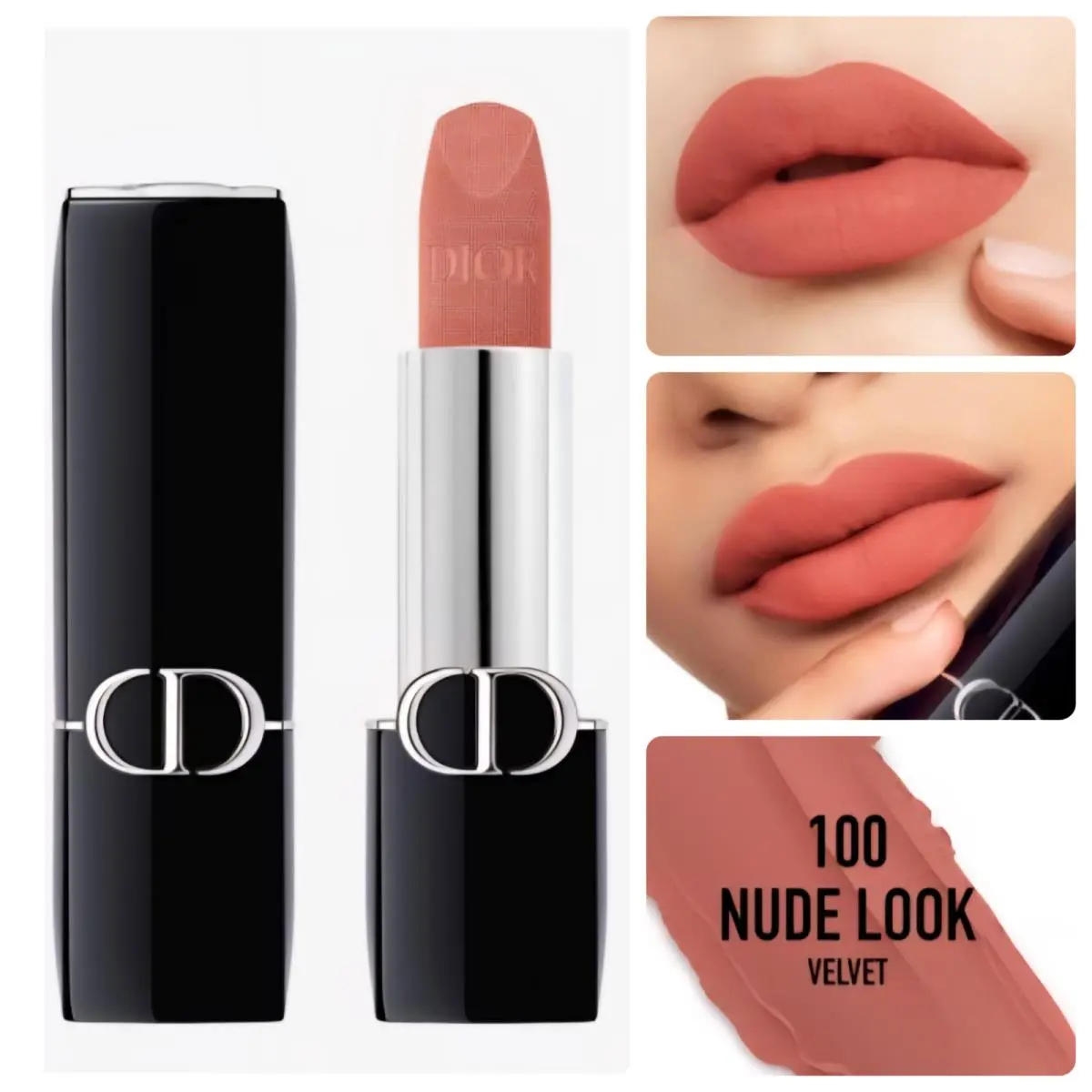 Rouge Velvet Matte Refillable Lipstick Magnetic Case See Pic 100 NUDE LOOK by Dior
