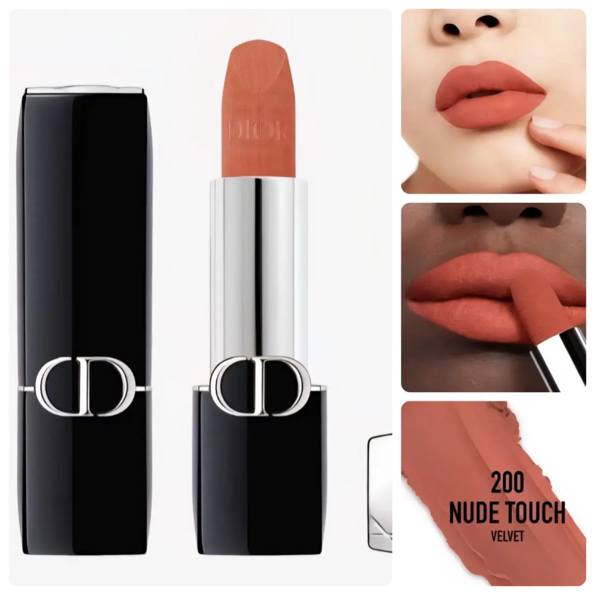 Rouge Velvet Matte Refillable Lipstick Magnetic Case See Pic 200 NUDE TOUCH by Dior