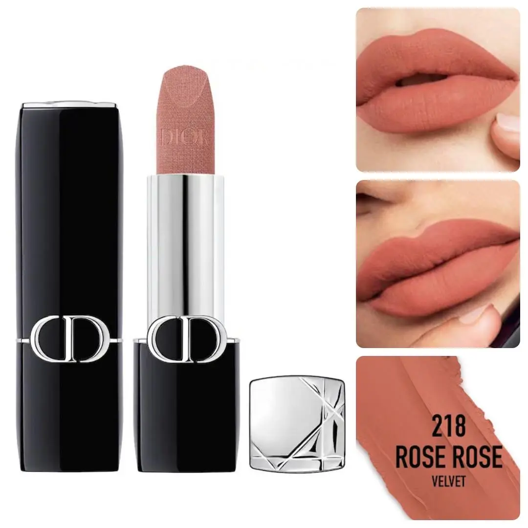 Rouge Velvet Matte Refillable Lipstick Magnetic Case See Pic 218 ROSE ROSE by Dior