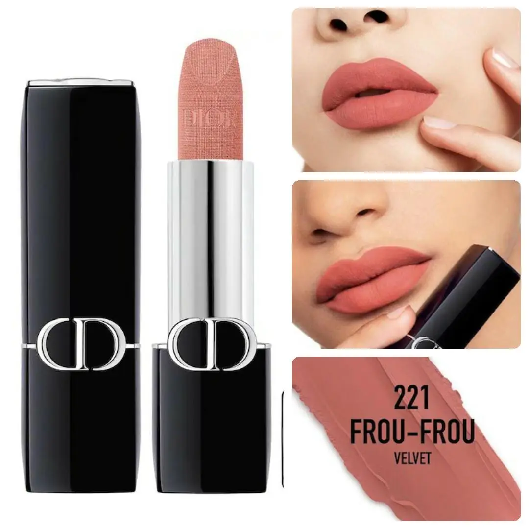 Rouge Velvet Matte Refillable Lipstick Magnetic Case See Pic 221 FROU-FROU by Dior