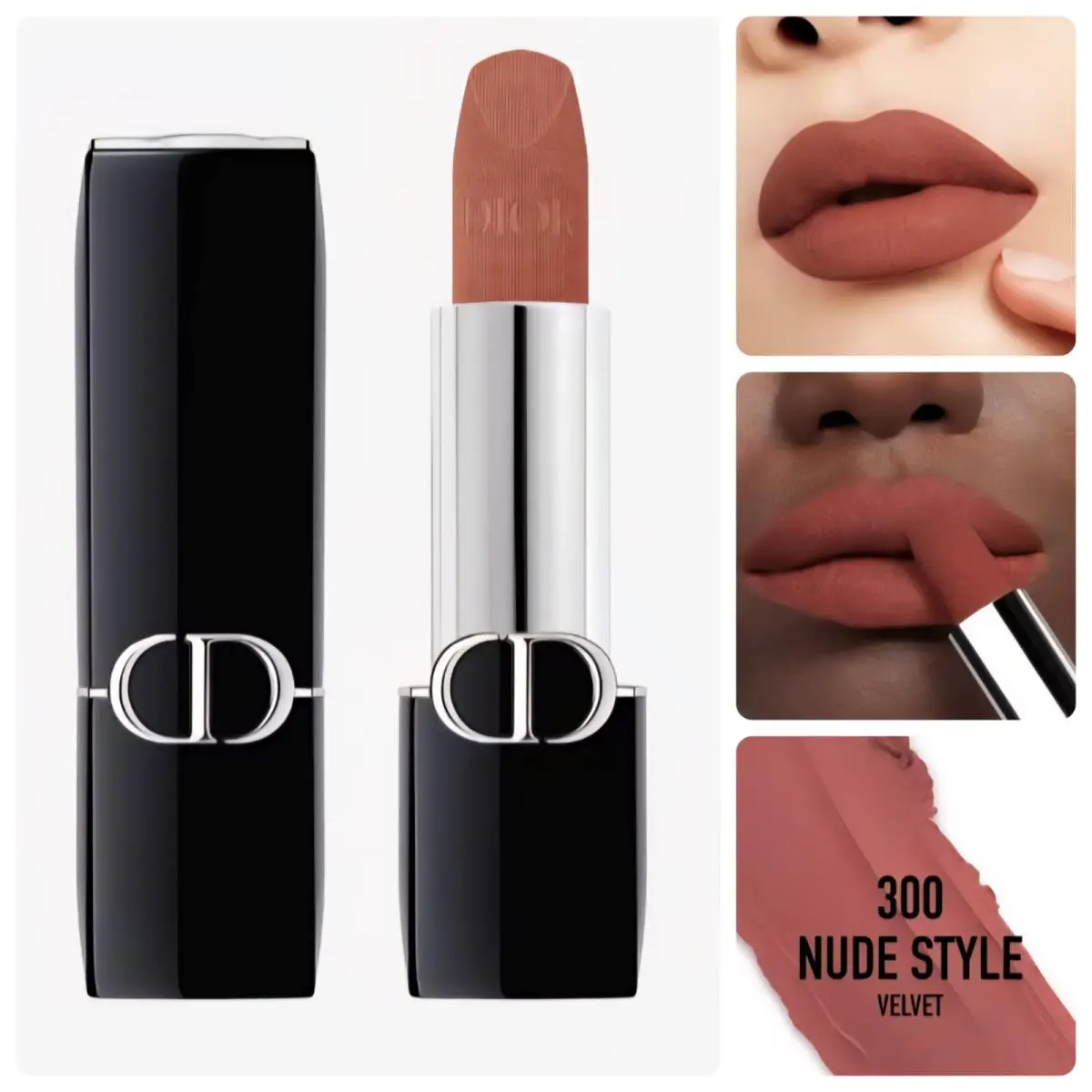 Rouge Velvet Matte Refillable Lipstick Magnetic Case See Pic 300 NUDE STYLE by Dior