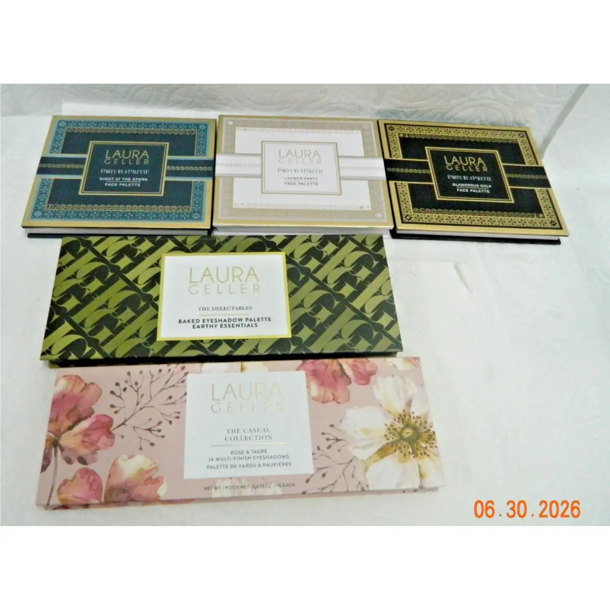 Lot Laura Geller Cosmetics Palette 2 Eyeshadows 3 Face Palette