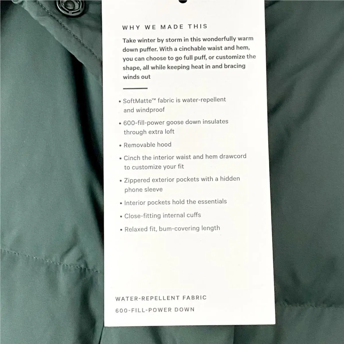 Lululemon clothing - Lululemon Wunder Puff - Wunder Puff - Green 7