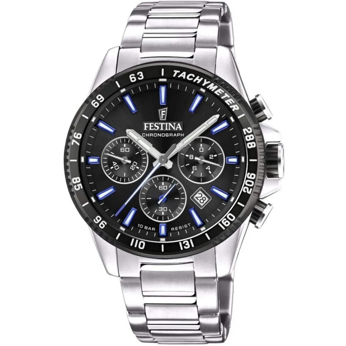 Timeless Chronograph Black / Stainless Steel Black Dial Wristwatch F20560-5 by Festina